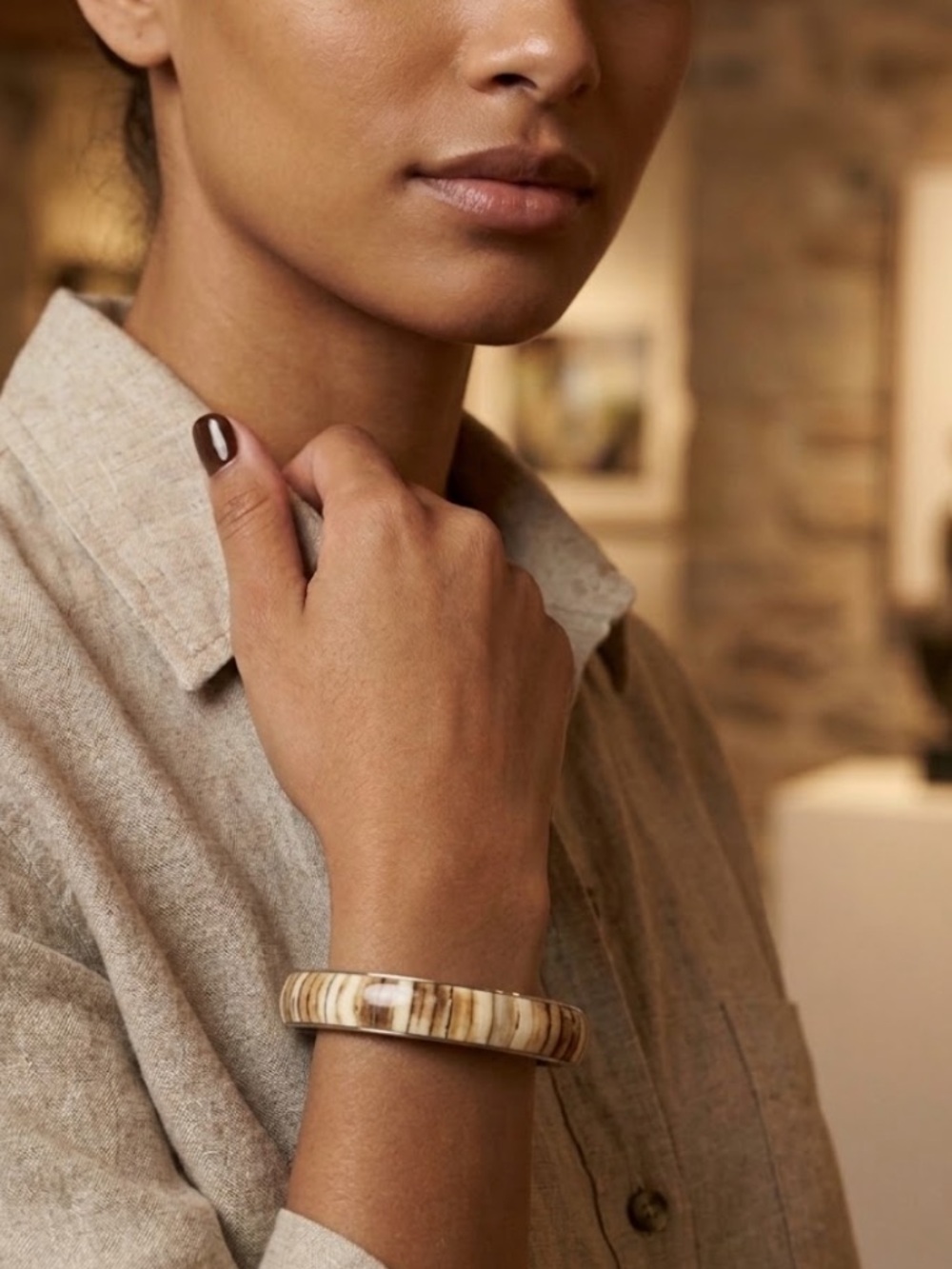 Enamel Bangle Bracelet